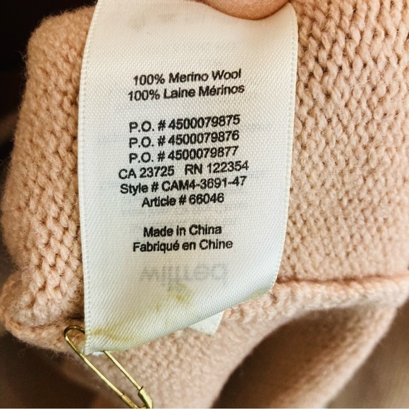 WILFRED SZ S 100% Merino Wool Blush Ribbed Detail Boat  Neck Sweater Hi Low Hem - Picture 8 of 11